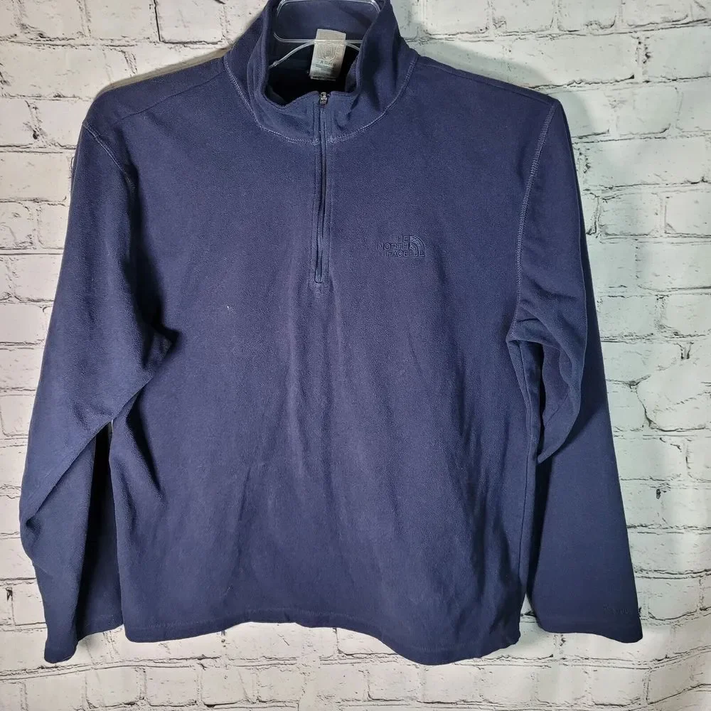 THE NORTH FACE Mens Quarter‎ Zip Light-Weight Blue Fleece Pullover- Size Medium